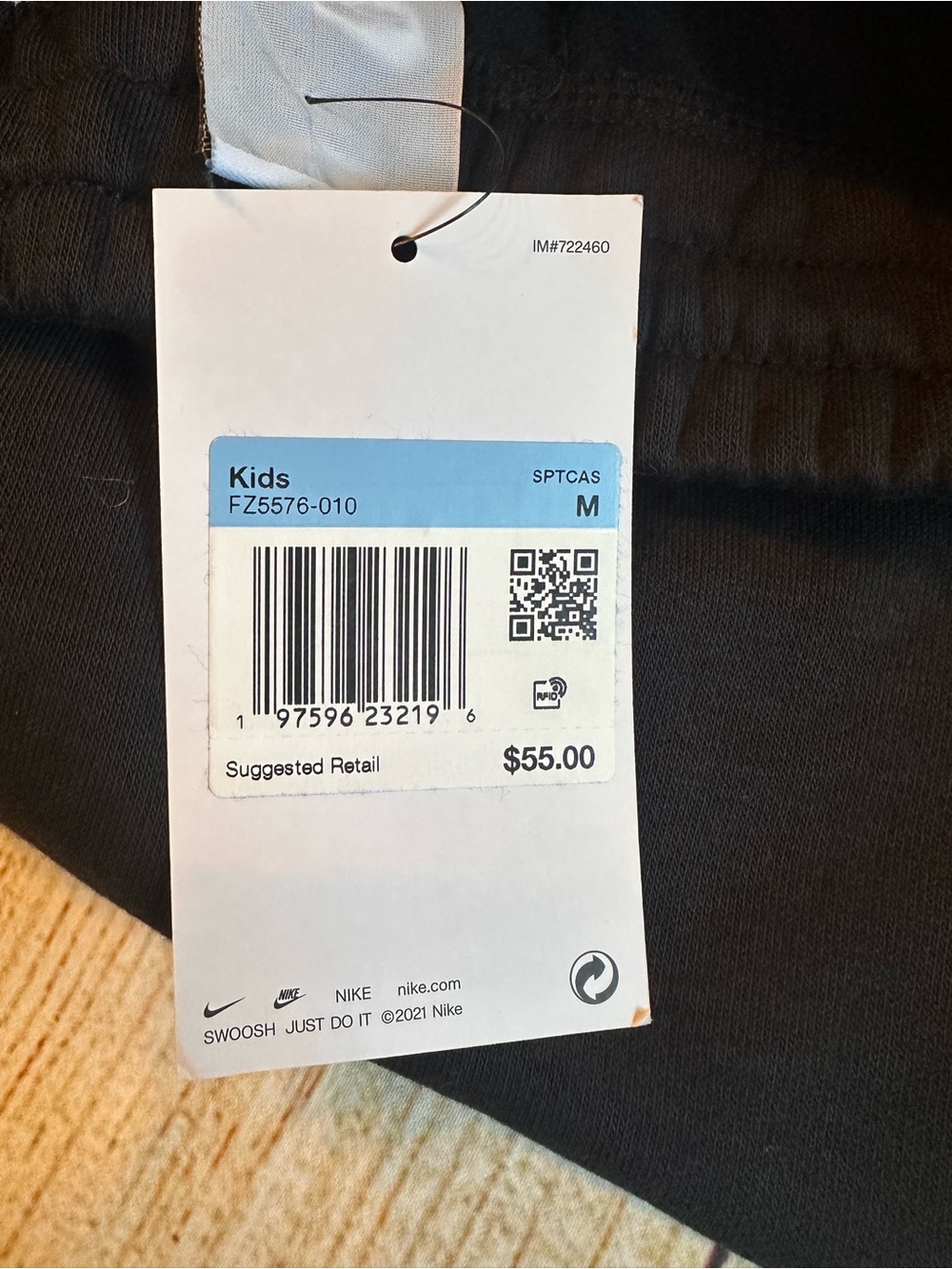 NWT Nike Kids Club Fleece Wide Leg Pants Black Logo Youth M - Picture 4 of 4